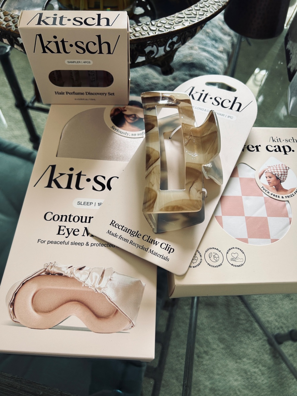 Kitsch Variety 5 items NWT Beige Tortoiseshell Rectangle Claw Clip